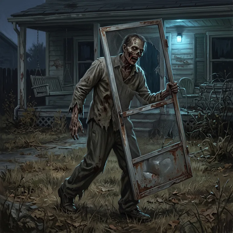 Illustration of Screen Door Zombie
