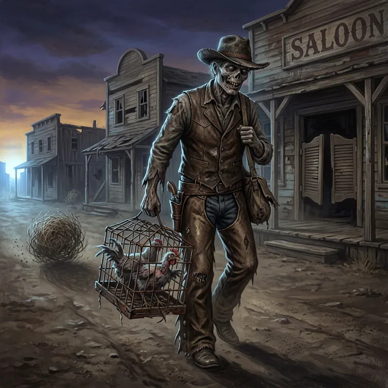 Illustration of Chicken Wrangler Zombie