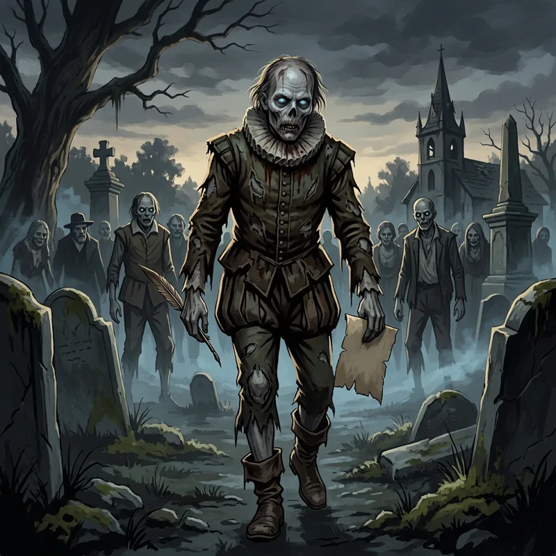 Illustration of Zombies of Dial "Z" for Zombies (The Simpsons)