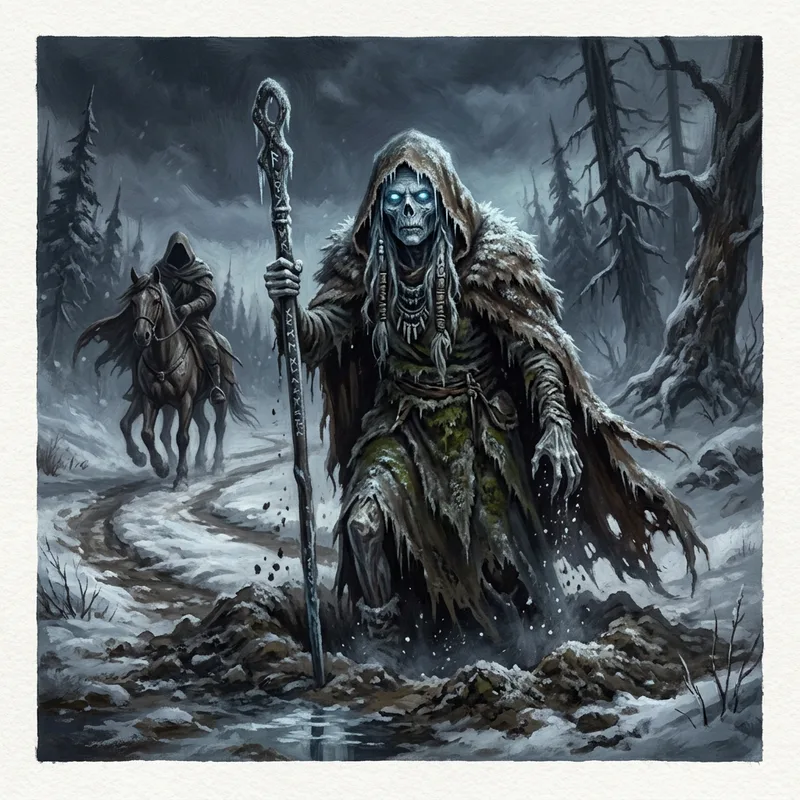Illustration of The völva of Baldrs draumar
