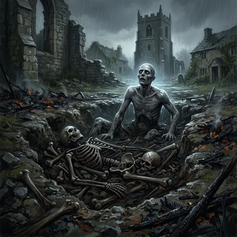 Illustration of Wharram Percy mutilated dead